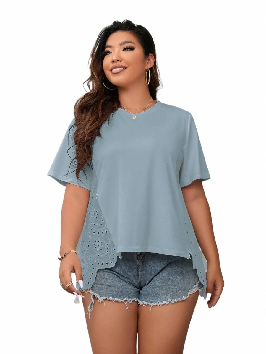 Finjani Plus Size Y2k Vêtements Bleu clair T-shirt décontracté Fi Office Lady Blouses pour femmes Top x8UK #