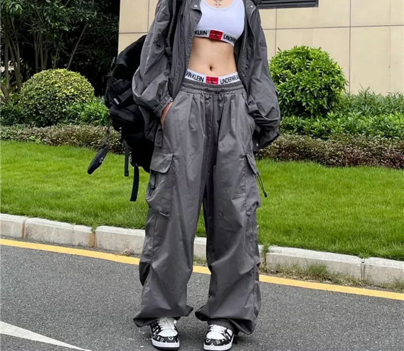 DHgate.com:️Harajuku Oversized Cargo Parachute Pants