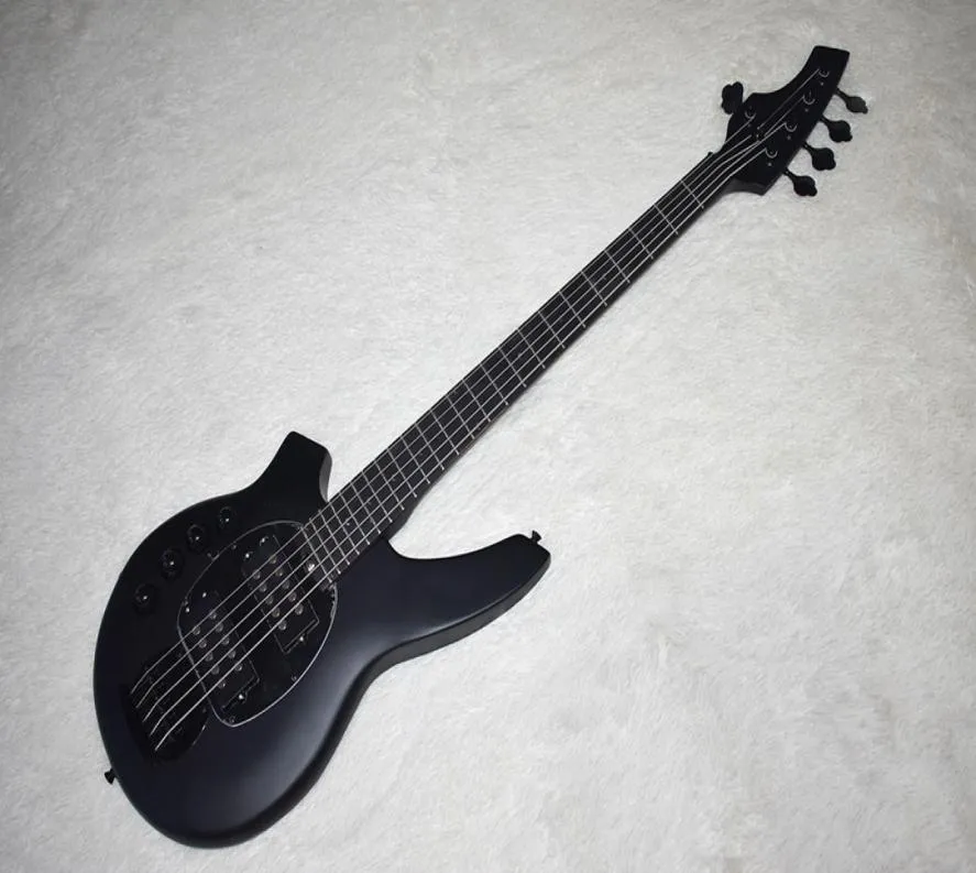 Factory Custom Matte Black Left Handed Electric Bass Guitar with 5 StringsBlack Hardware24 FretsHigh QualityCan be Customized5833781