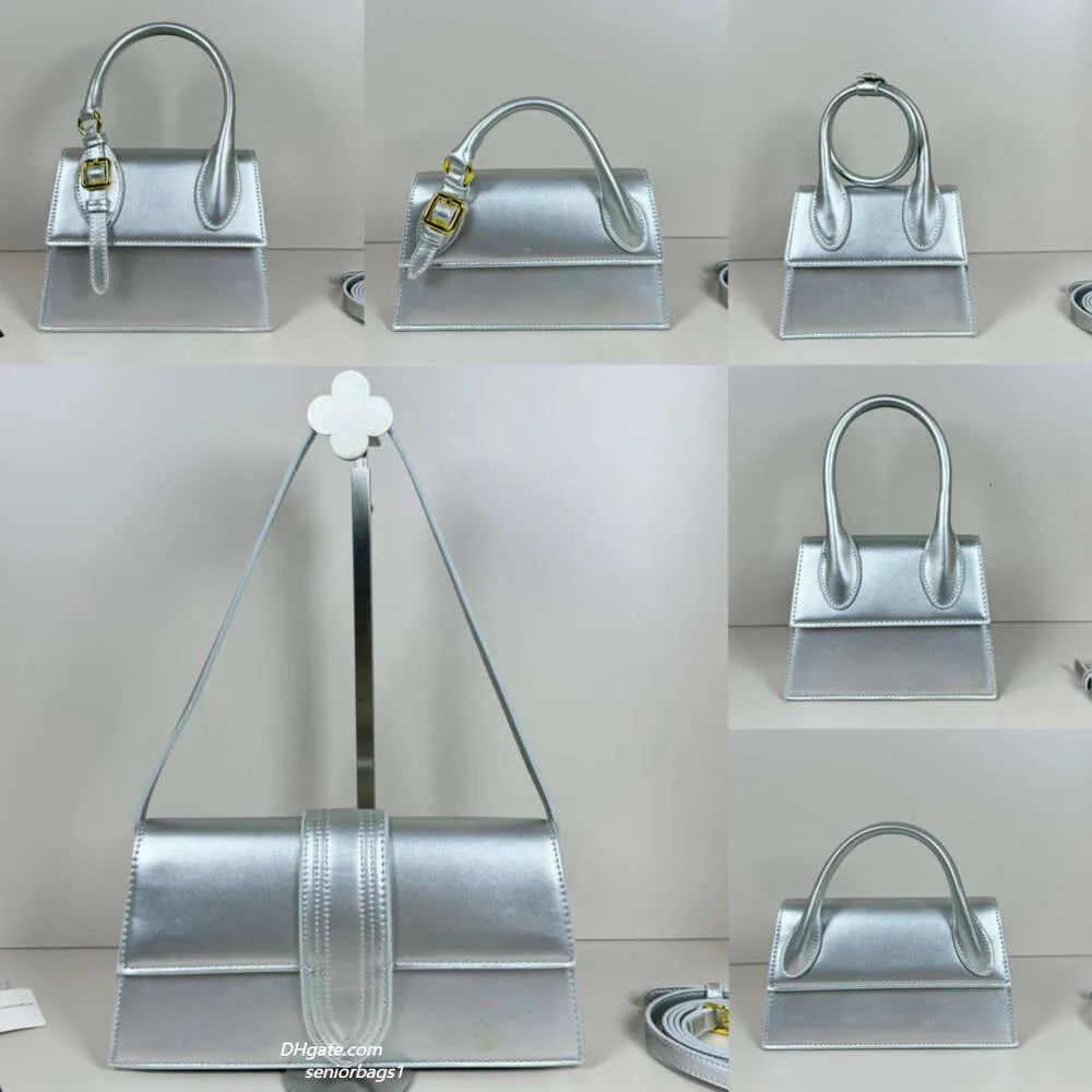Lüks tasarımcı çanta kadın baget çanta omuz çapraz vücut çantaları gerçek deri çanta moda gümüş mini akşam çantaları