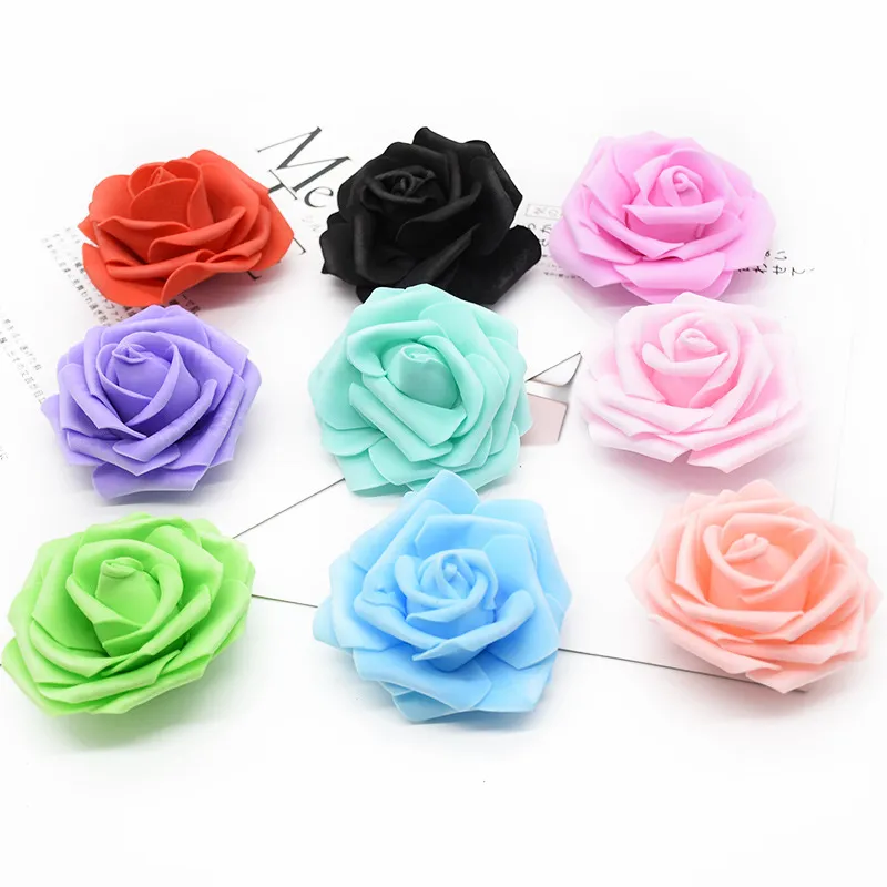 25-150pcs of 7cmPE foam Rose Head artificial Flower For halloween christmas wedding wife mother girl friend Birthday Decoration