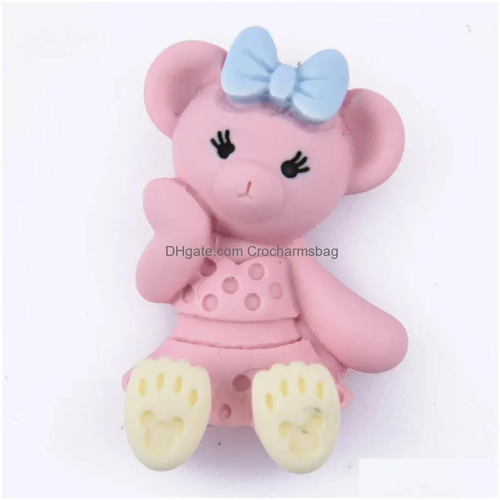 Shoe Parts & Accessories 1 Pcs Clog Charms Wholesales Cartoon Resin Lovely Bear Bracelet Drop Delivery Shoes Dhu2J