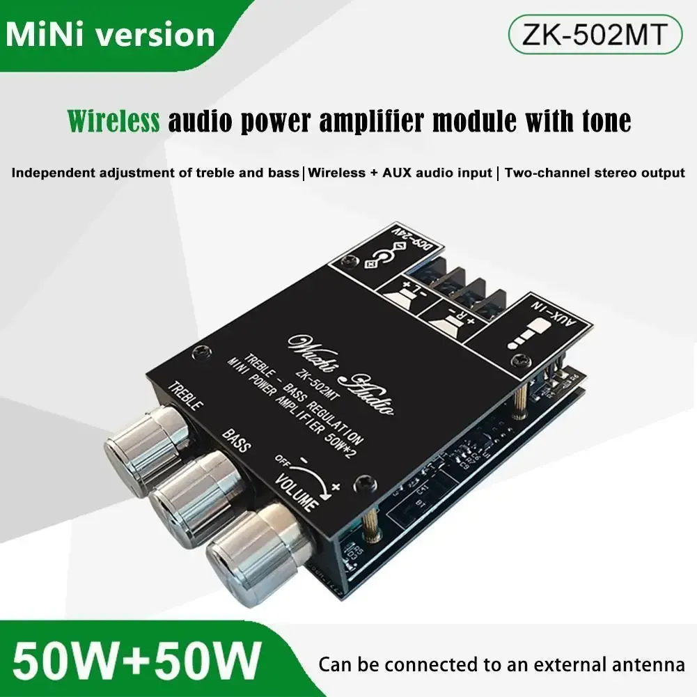 Alto -falantes 2x50w 2.0 Subwoofer amplificador de estéreo de canal Bluetoothcompatible Placa