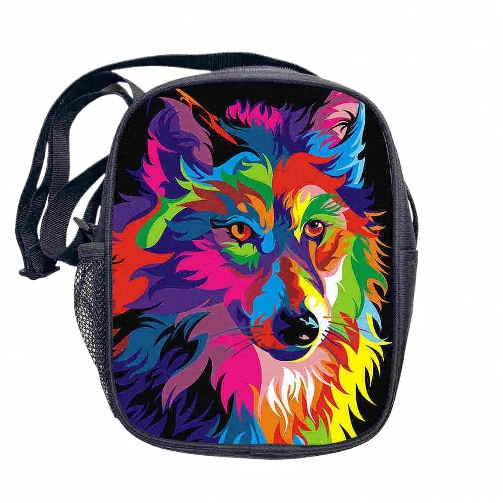 wolf Mini Menger Bag Sm Bros Girls Boys Crossbody Bags Children School Bags Kids Bookbag Small Shoulder Bag E9aW#