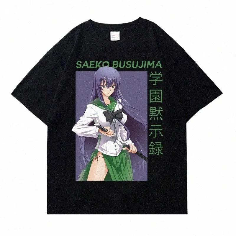 japansk anime highschool of the döda grafiska tryck t -shirt fi plus size cott crew hals kort ärm t shirt kvinnor män 48nc#