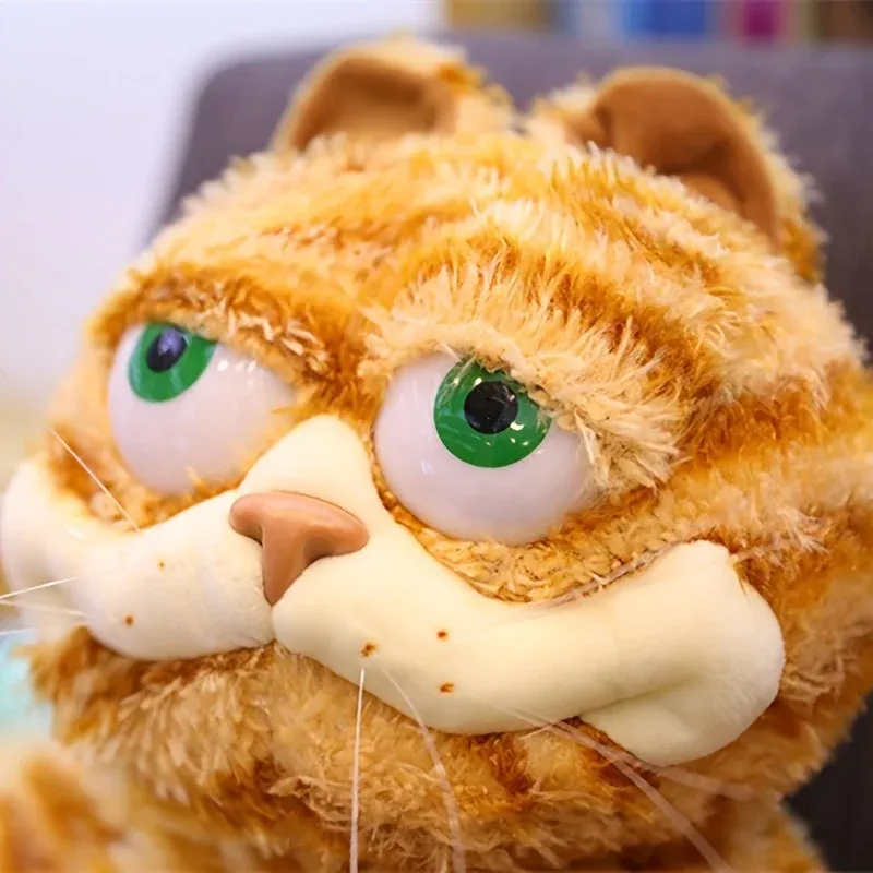 Fat Orange Plush Cat Stuffed Animals Toy, Lifelike Yellow Tabby