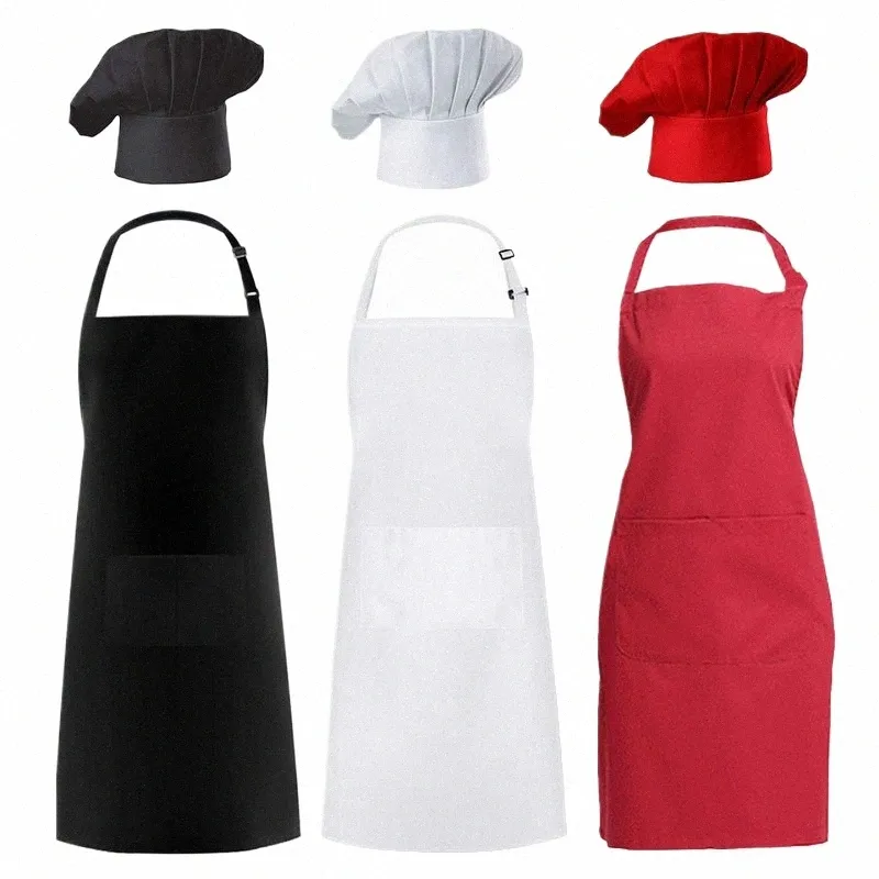Abril Chef Hat Set Ajustable Media longitud Adulto Abril Rayas Hotel Restaurante Chef Camarero Cocina Cocinero Abril H2Yk #
