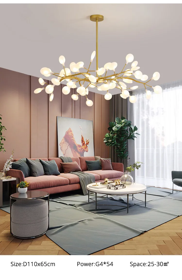 Modern Firefly LED Chandelier Lighting Black Gold For... From ...