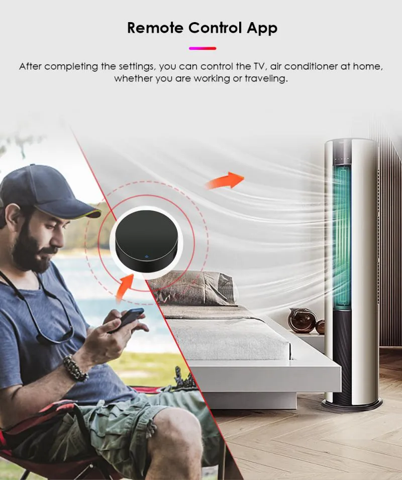 Aubess WiFi IR RF controle remoto Universal Infraved Tuya para todos os ar condicionados TV LG Smart Life App via Alexa Voice Control