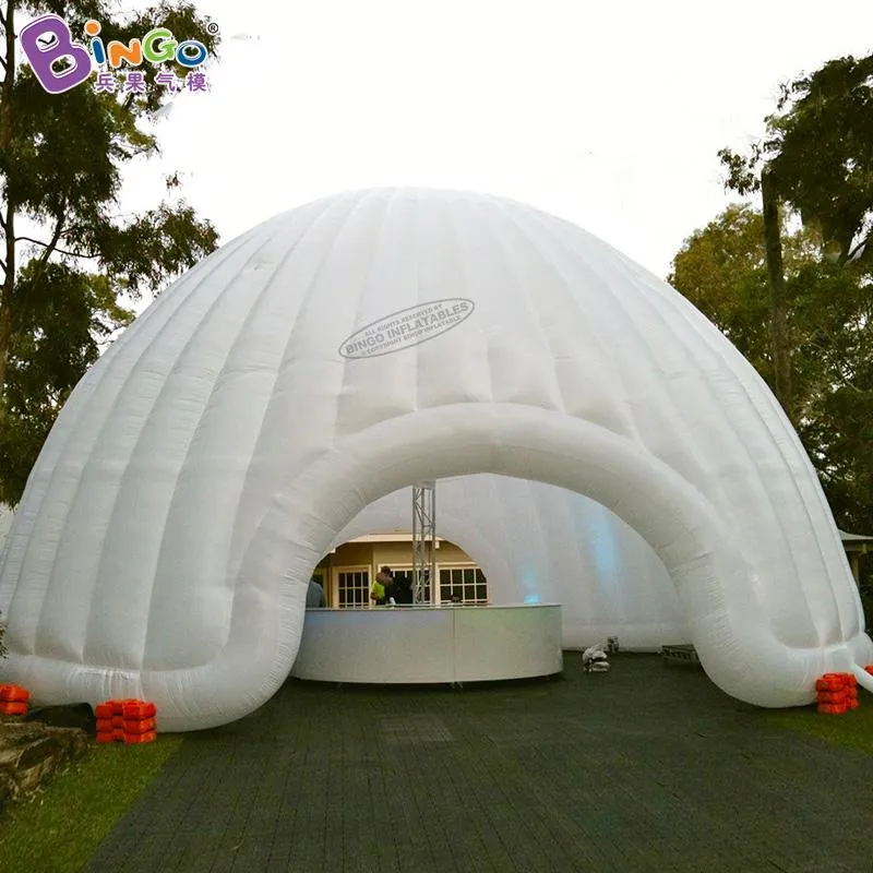 Varmförsäljning Anpassad jätte Uppblåsbar belysning Vit kupoltält Inflation Trade Show Tält Igloo Canopy Marquee för Party Event Decoration Toys Sports001