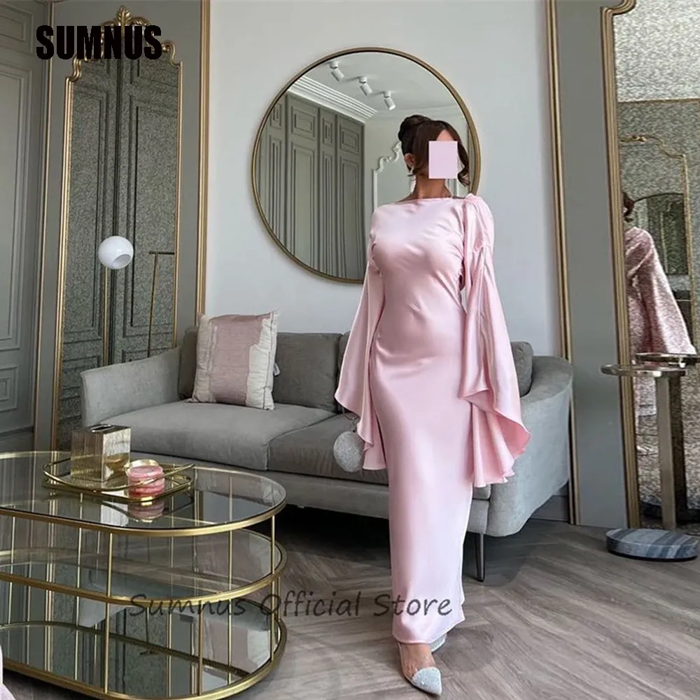 SUMNUS Pink Muslim Formal Evening Dresses Boat Neck... From Ddmylovely,  $170.04 | DHgate.Com