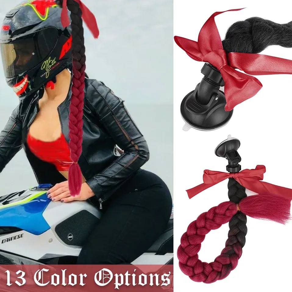 fake braid for motorcycle helmet BRAIDS these braids stay firmly in place Helmet Pigtail Helmet Ponytail Helmet