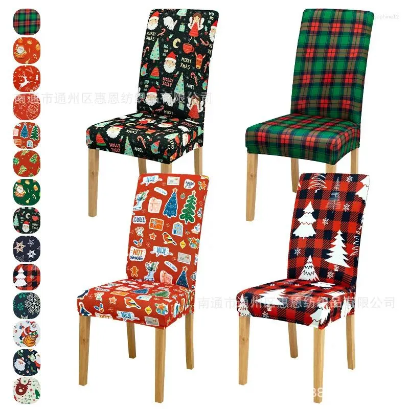 Chair Covers Christmas Cover Navidad Red Gift Elastic Seat Protector For Dining Room Kitchen Home Decor Festival Living