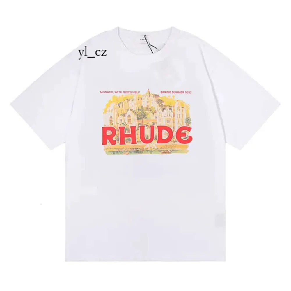 2023 Summer Rhude T Shirt Diseñador para hombre Camiseta Rhude Camisas casuales Hombre Camisetas para mujer Mangas cortas Top Venta Hombres de lujo Hip Hop Ropa EE. UU. TAMAÑO S-2XL 4876