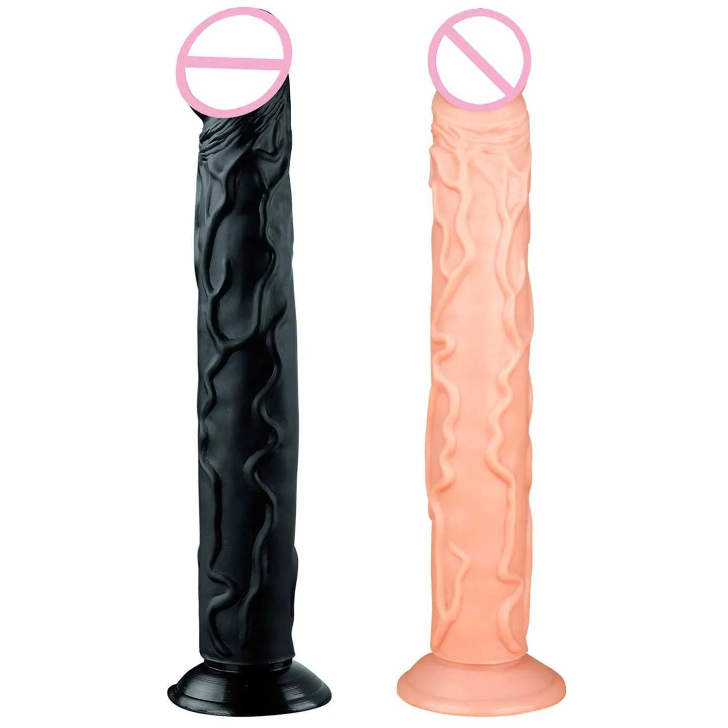 Nxy Godes Dongs 34 * 5 cm Plug Anal Extra Long Pénis Réaliste Grosse Bite Jouets Sexuels pour Femmes Produits de Masturbation Phallus Butt 240330