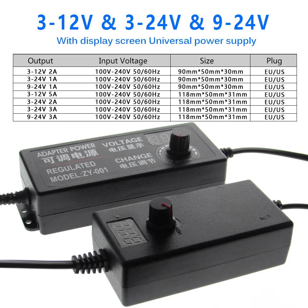 Adjustable Display AC DC ac ac adapter Unit for...