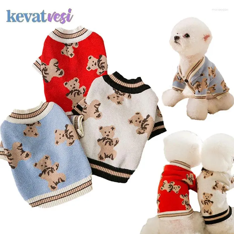 Hundebekleidung Warme Kleidung Niedlicher Druck Welpenpullover Gestricktes Haustier für kleine mittelgroße Hunde Katzen Chihuahua Yorkie Mantel Haustiere Kleidung