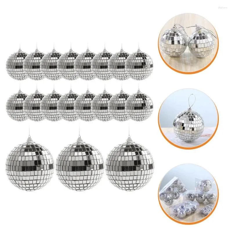 Figurines décoratives, boules de miroir, boule brillante de fête, ornement d'arbre de noël, accessoire de décoration Disco, décoration suspendue pour Bar