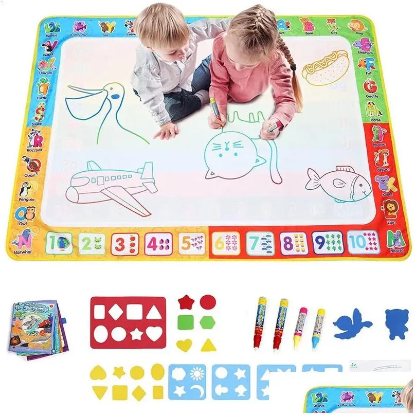 Çizim Boyama Malzemeleri Büyük Boy Ding Mat Aqua Doodle Pens Montessori oyuncak tahtası karmaşa ile çocuk 2401 DHXU1