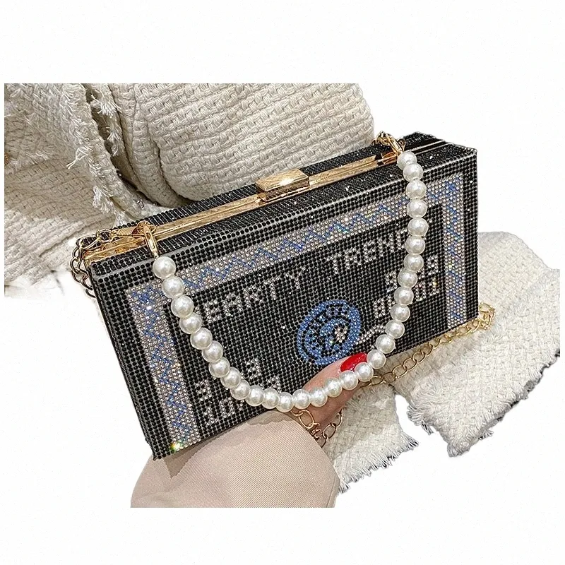 Party Metal Box Bag Clutches Bolsa Brilhante Diamd Bolsa Quadrada Para Mulheres Clássico Bling Ladys Menger Bolsa Mini Bolsa De Ombro I2oi #