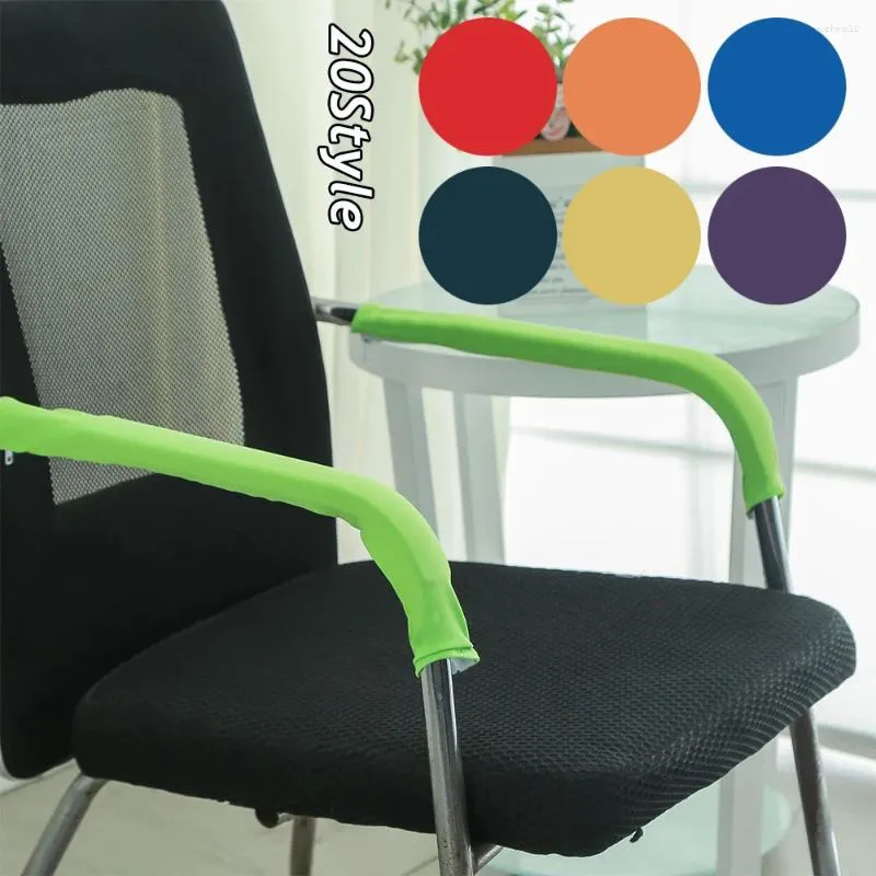Housses de chaise 1 paire de couverture d'accoudoir de style long bras d'ordinateur couleur unie gants de poignée à glissière anti-poussière housse extensible