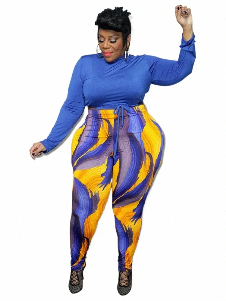 Olivekwok Plus Size Women Set Tie Dye Casual Two Piece Set LG Sleeve Zip Up T Shirts and Pencil Pants Suits STREETWEEAR S9A5#