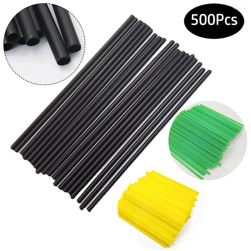 Pailles à boire 500 pièces agitateurs à café paille à gorgée 5 pouces 13cm en plastique noir jaune vert thé bâtons de cocktail pour fête de mariage