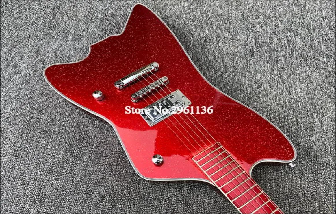 G6199 Billy Bo Jüpiter Big Sparkle Gümüş Kırmızı Thunderbird Elec Guitar Metalik Kırmızı Kıdaş Korse Kore Pikap Yuvarlak Giriş JAC4631360