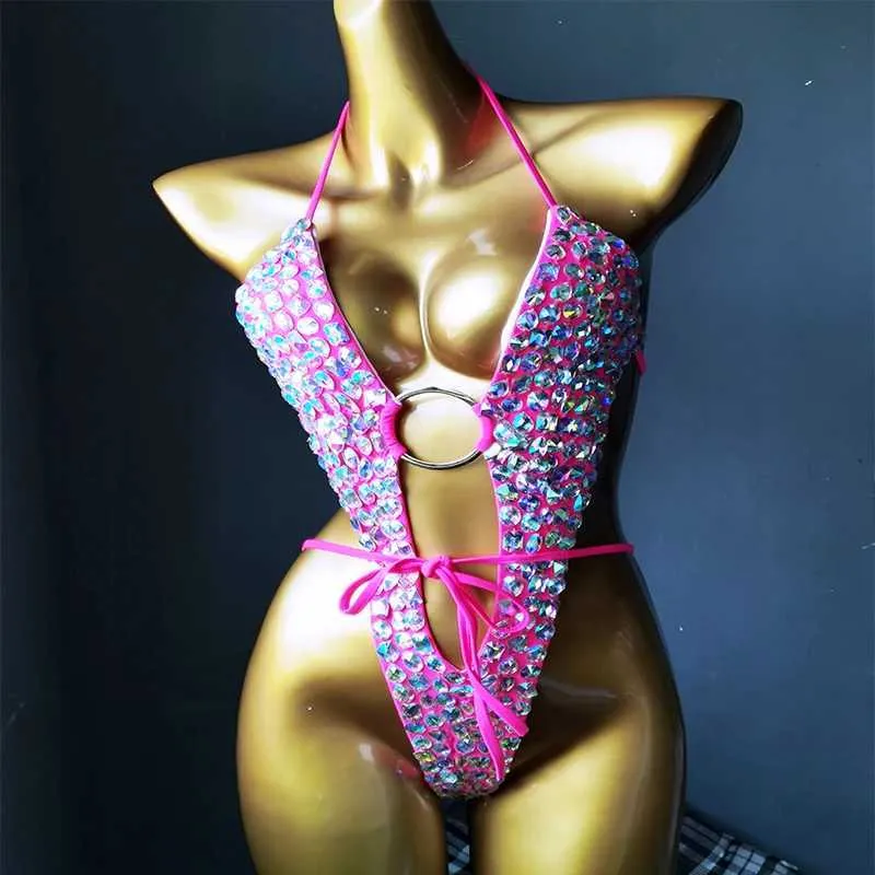 Damen-Bademode 2019 Venus Vacation Diamond Badeanzug Push-on-Badeanzug Sexy Damen-Biquini-Strass-Badeanzug Strandanzug J240330