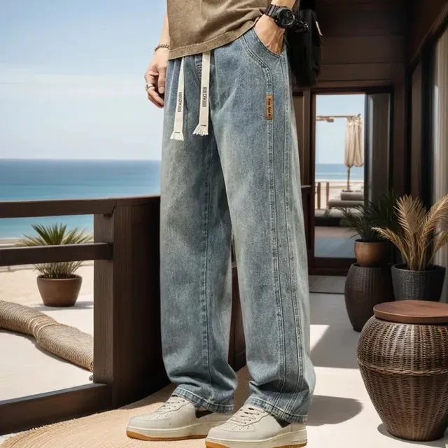 DHgate.com:Mens Casual Loose Straight Jeans, Wide Legged
