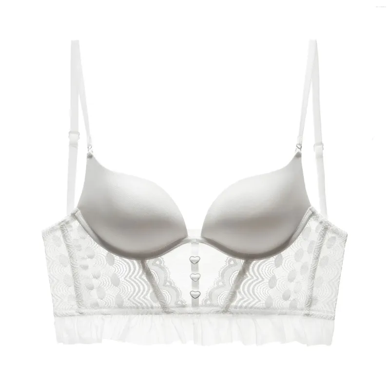 Beha's Sexy U-vormige ruglingerie Voor dames Kant Visgraat Jarretelbeha Borst Verzameld vest Stijl Dun katoen Effen Dagelijks