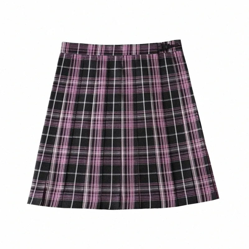 new Japanese School Dres High Waist Jk Uniform Purple And Pink Pleated Skirt School Uniforms Cosplay Mini Sailor Suit Skirts b3Ag#