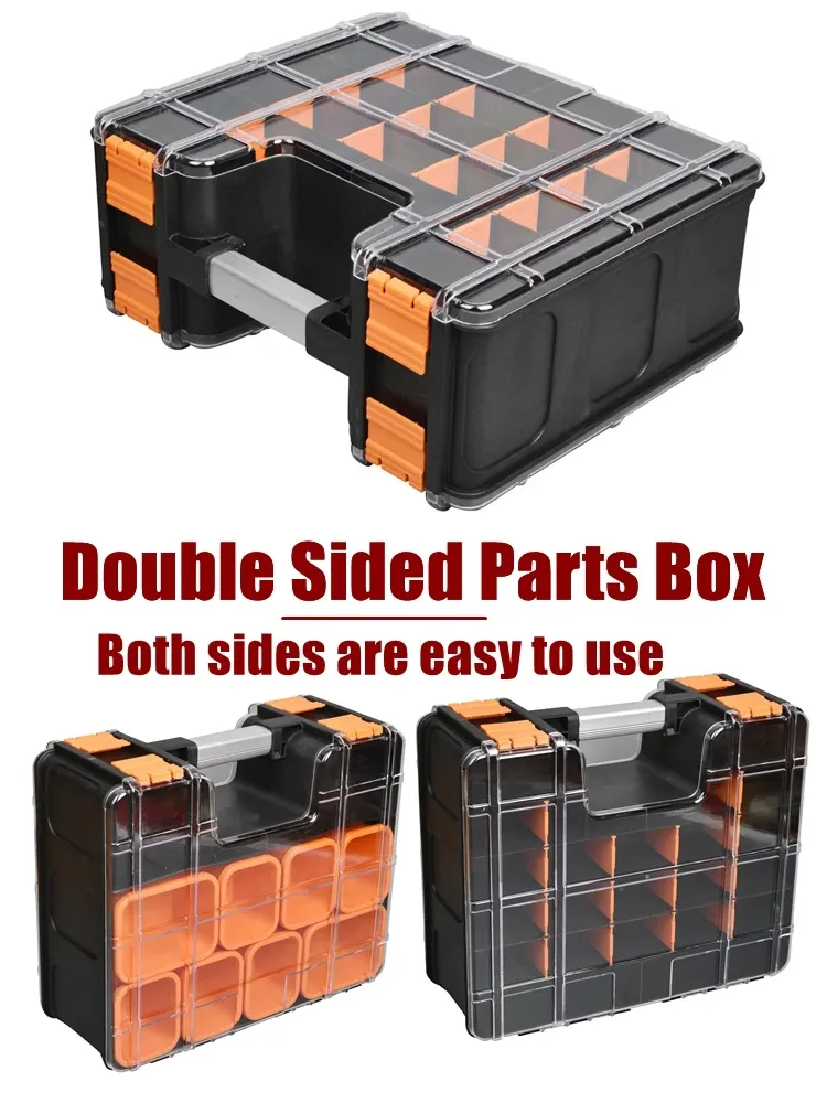 Multi-grid Bolt toolbox organiser with Double-Sided Capacity