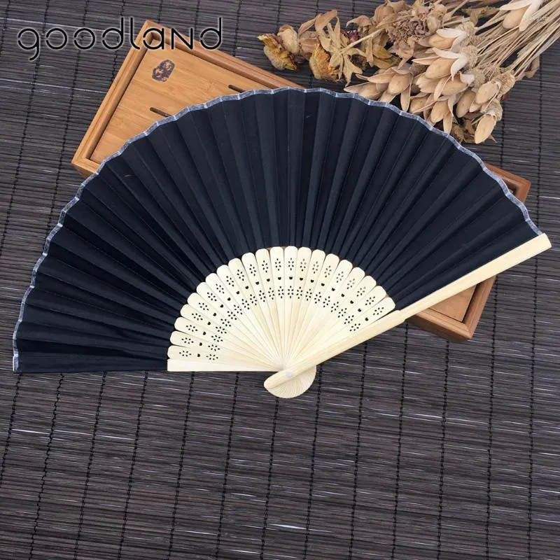 Estatuetas decorativas atacado 50 pçs/lote portátil chinês simples mão tecido dobrável ventilador decoração de casamento presentes para convidados