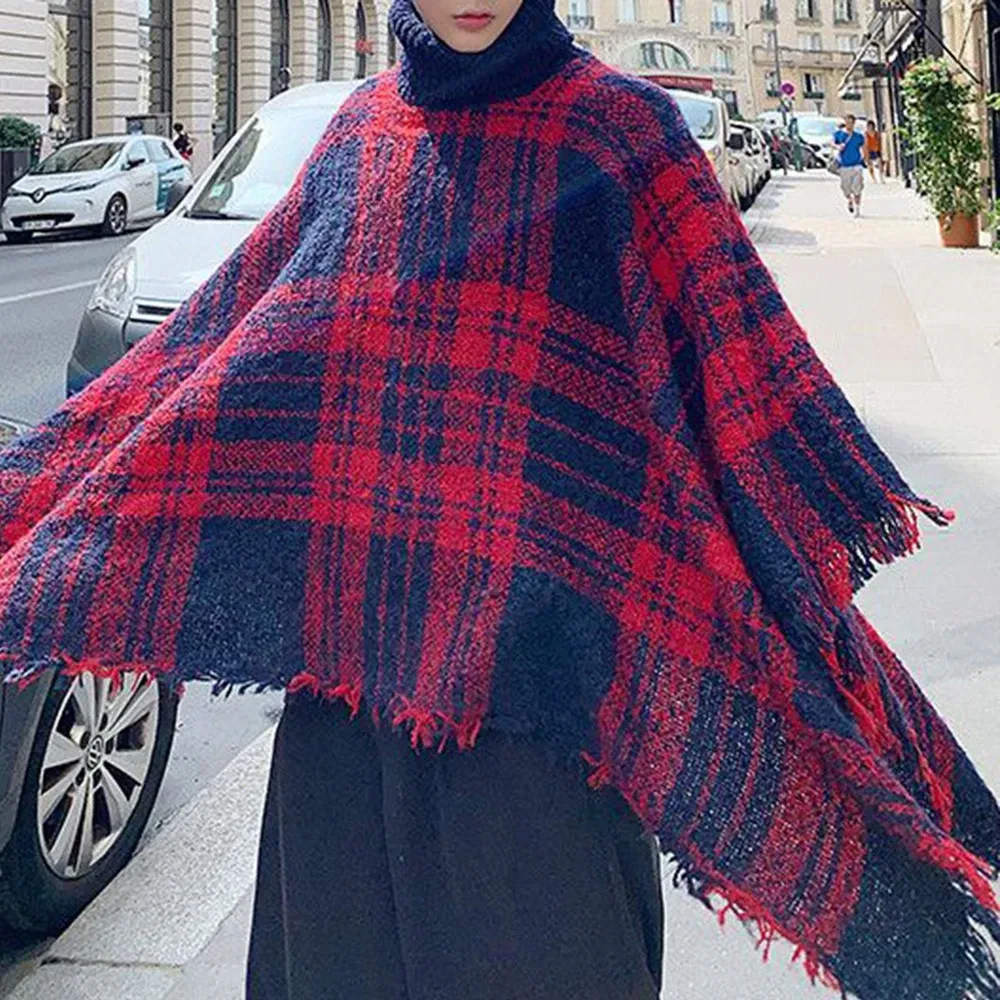 DHgate.com:Mens Plaid Pullover Shawl: Fall Turtleneck DHgate.com:Mens Plaid Pullover Shawl: Fall Turtleneck