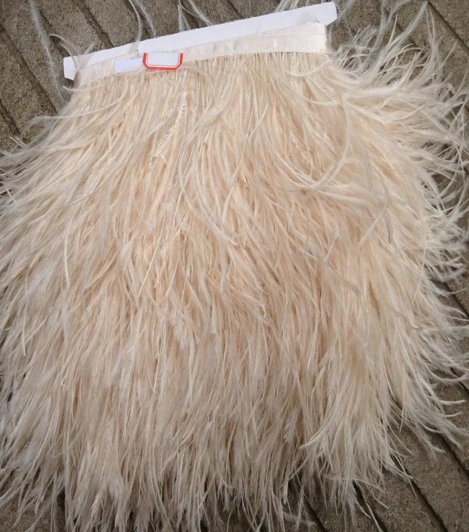 10 yardslot ivory ostrich feather trimming fringe 56inch in width for crafts weddings sewing1787619