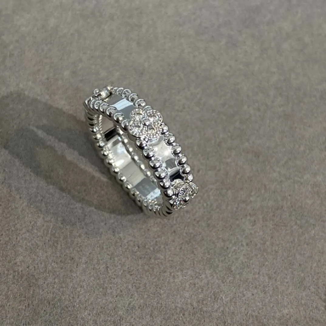 Designer busje ring puur zilver smalle plaat caleidoscoop klaver wijs vinger paar vrouwelijke volledige diamant gelukkige persoonlijkheid staart