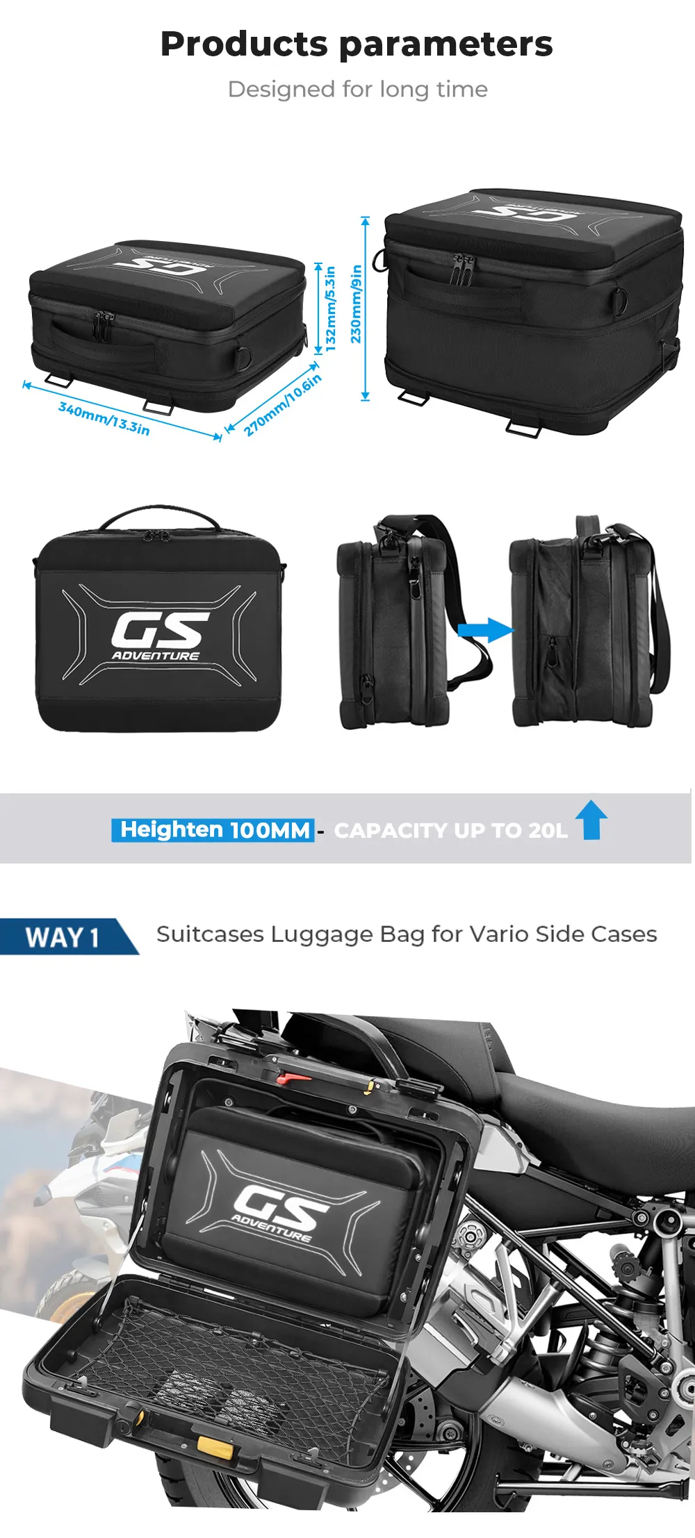 DHgate.com:BMW Motorcycle Inner Bags - Vario Case Luggage