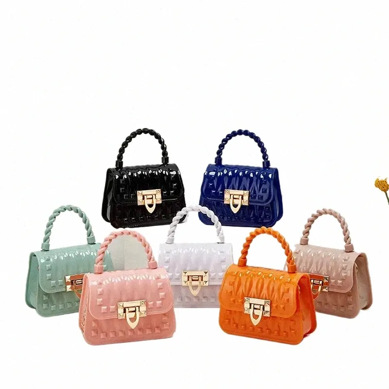 Mini PU Jelly Bag with Lock Rivet and Single Shoulder Strap, Soft
