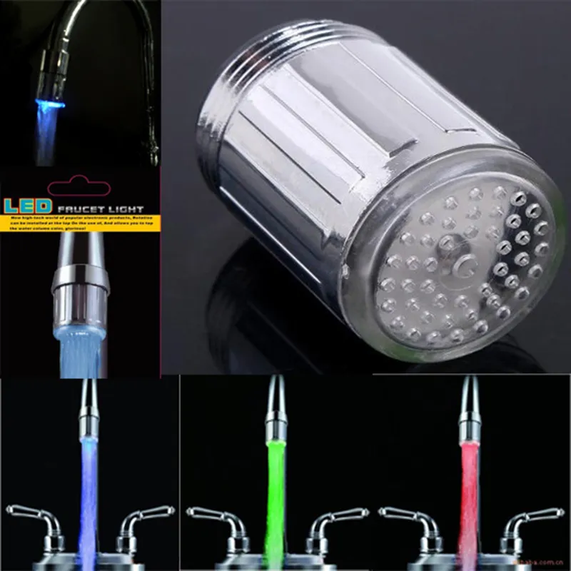 LED Shower Head Temperature Sensor Faucet Aerator with Color Changing ...