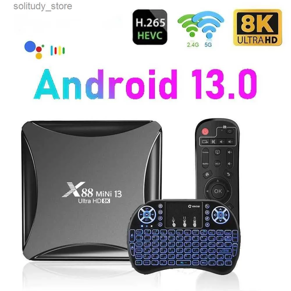 Set Top Box 2024 x88 Mini 13 TV Box Android 13 8K Dual Band WiFi Video Output 4K 4GB 64GB RK3528 TV Box Android 13 Pk H96 Max RK3528 Q240330