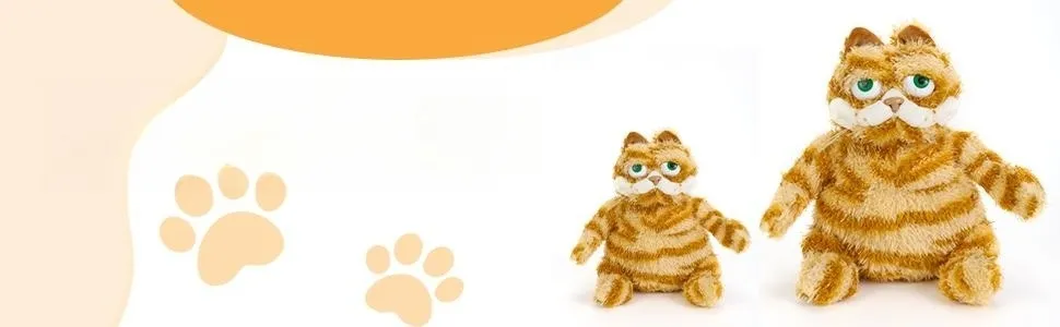 Fat Orange Plush Cat Stuffed Animals Toy, Lifelike Yellow Tabby