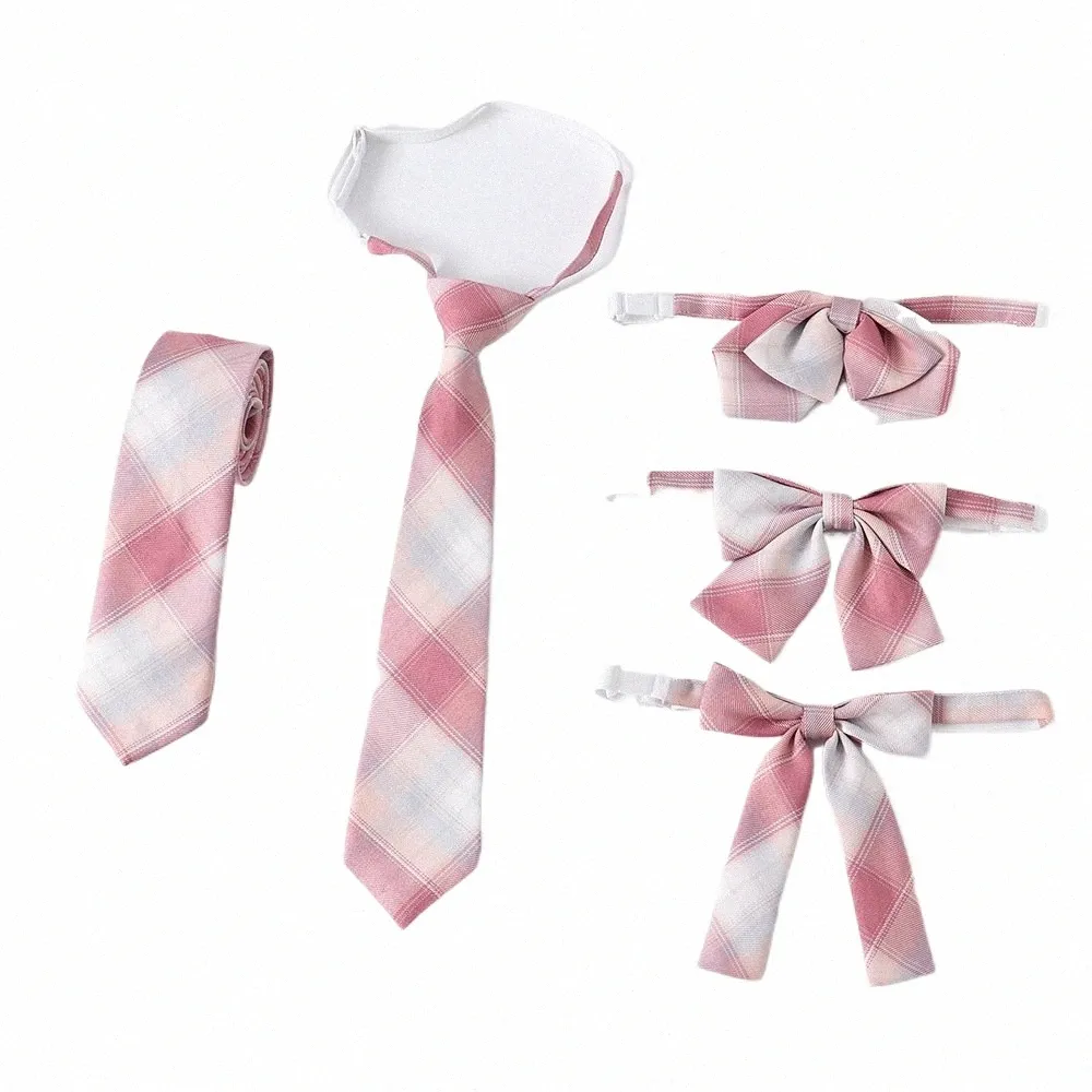 Ny Pink School Uniform Bowtie Orthodox JK Plaid Bow Tie School Uniform Accores Preppy Style Student Söt Bow Tie Justerbar 242G#