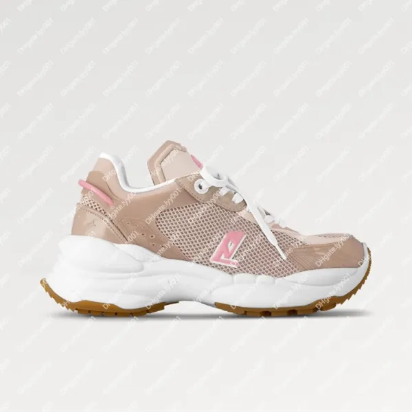 Explosion Kvinnors 1ABVMW Run 55 sneaker utarbetade övre lager Material Tekniska mesh mocka kalvläder lyft mjukt gummibommitte beige blandning av material