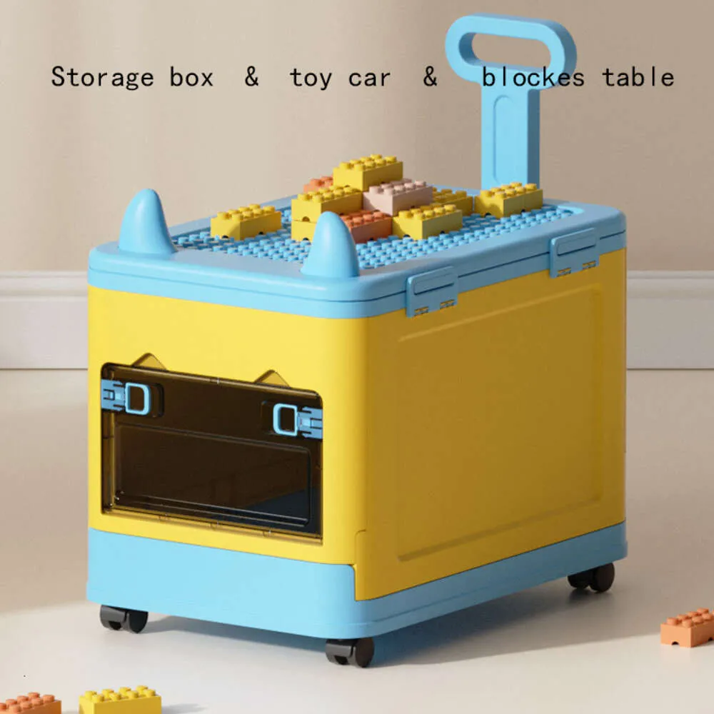 1 Stück dekorativer Trolley, Faltbox mit Rädern, Bauklötze-Finishing-Behälter, Spielzeugbuchbehälter, Organisation und Aufbewahrung für Küche, Badezimmer, Schlafzimmer, Wohnzimmer