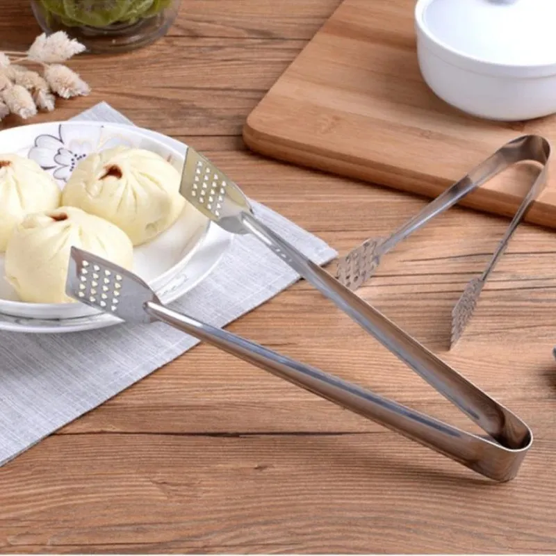 Pinze alimenti in acciaio inossidabile Utensili da cucina Utensile da cucina a buffet Clip pane anti-calore Morsetto pasticceria dessert Insalate Barbecue