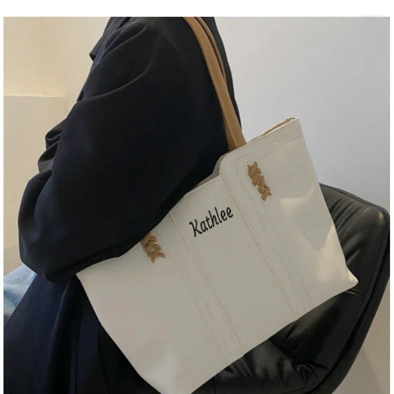 Shoppingväskor personlig kvinnors pu tote väska stor kapacitet handväska enkel axel underarm retro casual big