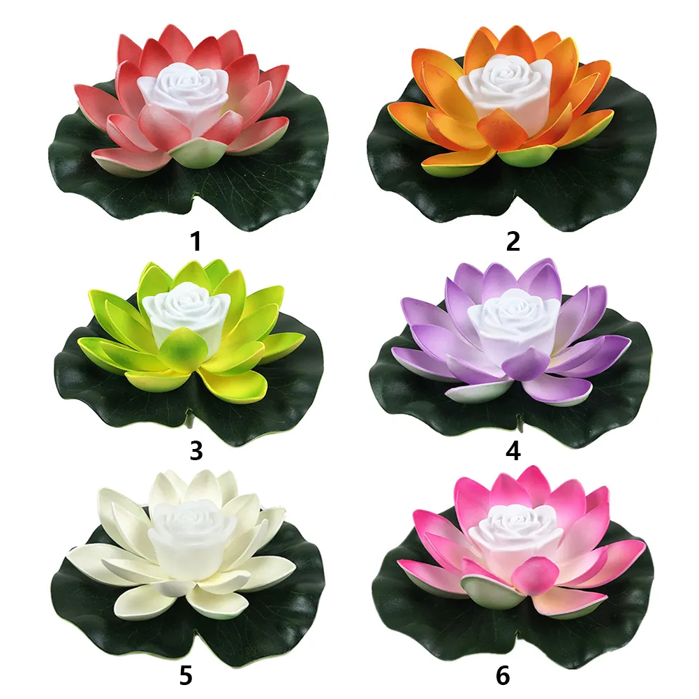 8-Pack Artificial Lotus Flowers – Floating Water Lily For Ponds, Assorted Colors, 10cm