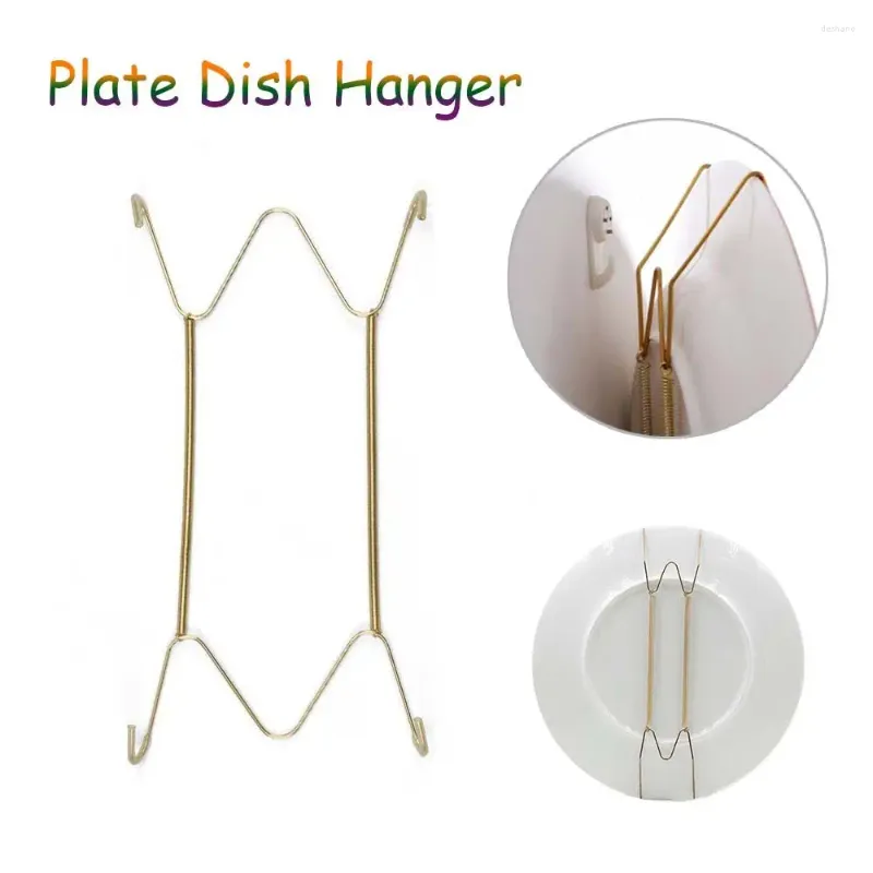 Decorative Figurines Dismountable W Type Plate Dish Hanger 6/7/8/10/12/14/16 Inch Metal Securing Clip Art Wall Display Hook Home Decoration