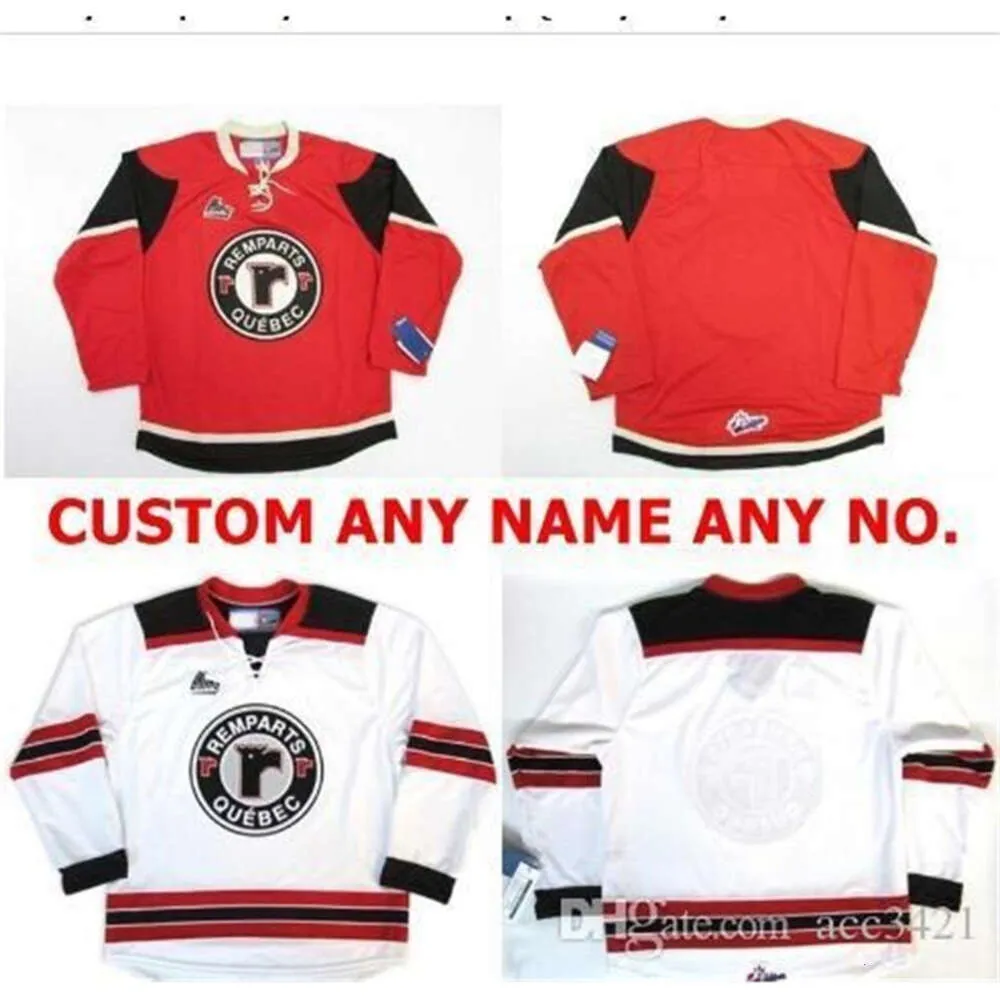 24S Custom Men Youth Women Tage # تخصيص QMJHL QUEBEC REMPARTS RED WHITE HOCKEY SIZE S-5XL أو مخصص أي اسم أو رقم